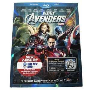 Marvels The Avengers Blu-ray DVD Combo‎ Pack 2012 MCU Movie with Slipcover